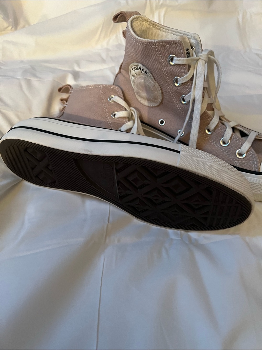 Women's Converse High Top Sneakers in Light Taupe - Picture 4 of 4